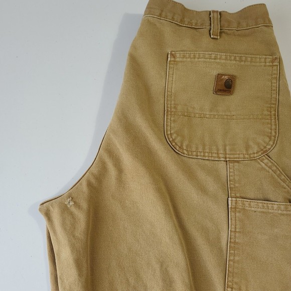 Carhartt Jeans Dungaree Fit Men's Size 38x34 Brown Carpenter Pants - Picture 4 of 13
